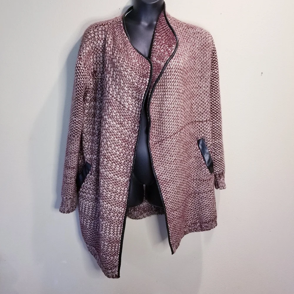 Nwt thml burgundy knit open front cardigan